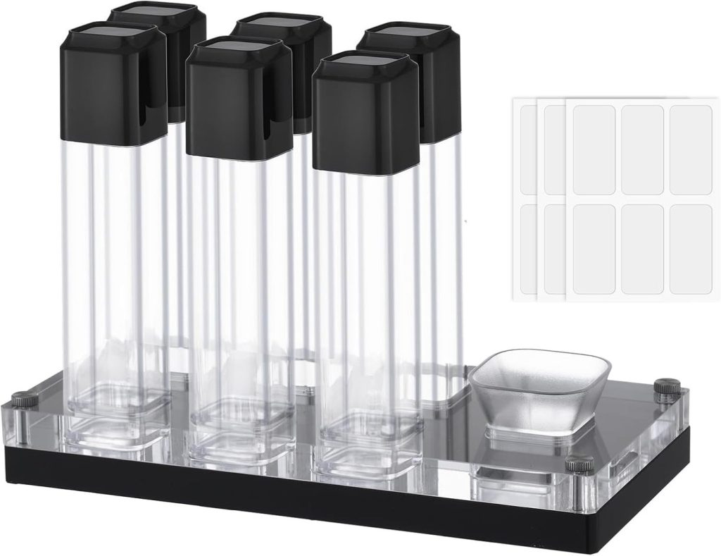 Lulupack Coffee Bean Storage Dosing Tube: Single Espresso Dosing Containers - Small Airtight Canister Holder with Display Stand - Large