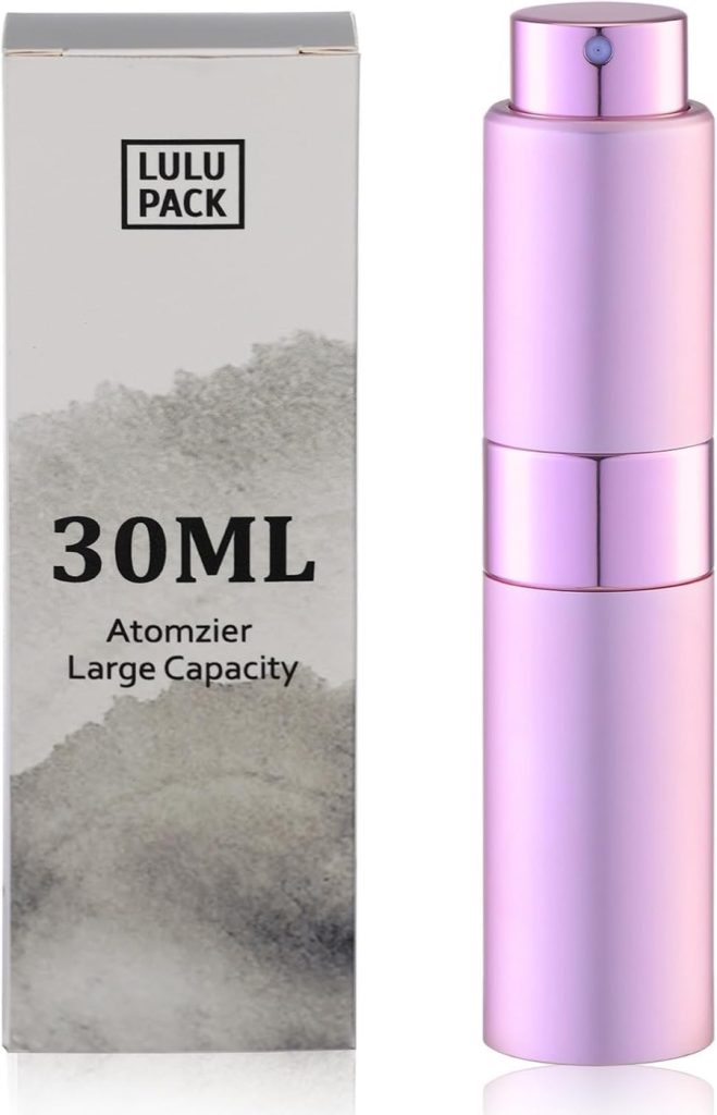Lulupack Travel Perfume Bottle Refillable - 8ML Leather Mini Cologne Spray Atomizer for Men Empty, Small Fragrance Sample Sprayer for Women with Black, Portable Refill Travel Size Essentials Container