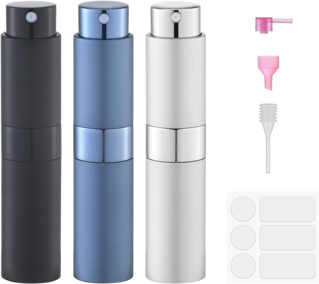 Perfume Atomizer Travel Bottle Refillable: Cologne Sprayer Portable for Men - Mini Spray Empty for Refill - 8ml Small Size Blue